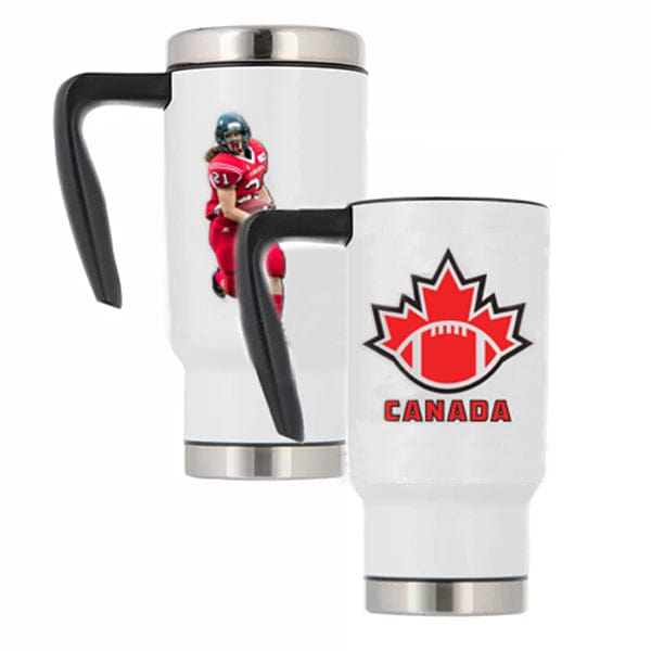 Football  Canada Travel Mug - 17oz with Easy-Grip Handle (A7251) Travel Mug Quest Awards - Travel Mug