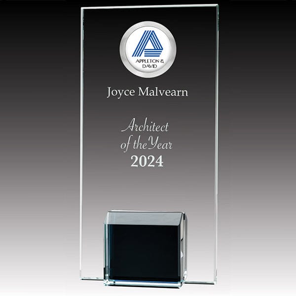 Glass Award - Gemstone Glass with Black Block (A3507) 7