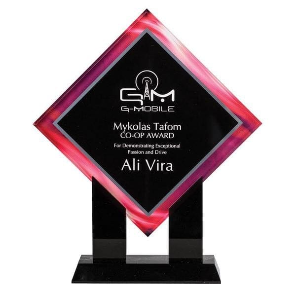 Acrylic Award - Diamond Stands Series - Red (A3317) - Quest Awards