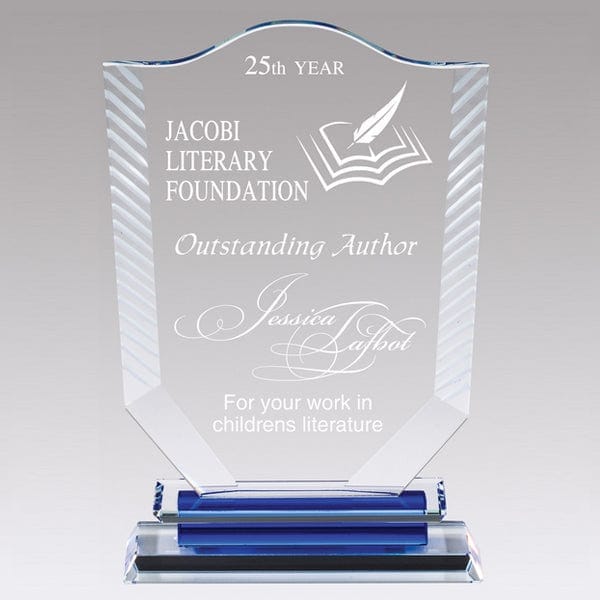 Aurora Blue Crystal Series - Crest (A3861) Crystal Award Quest Awards - Award