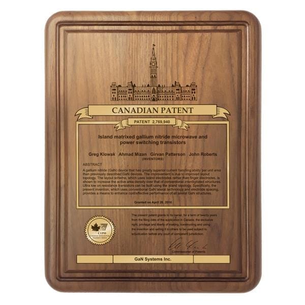 Canadian Patent Plaque - Solid Walnut (A2260) - Quest Awards