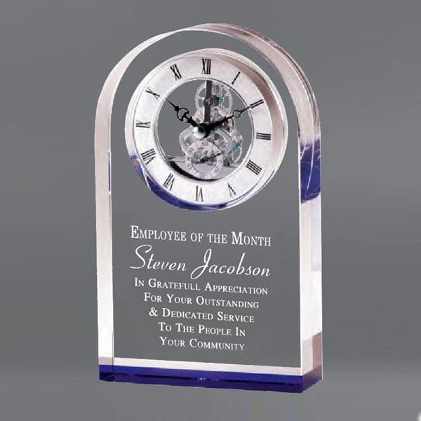 Clock - Elegant Crystal Clock - Precision Quartz Movement (A3990) Clock Quest Awards - Giftware