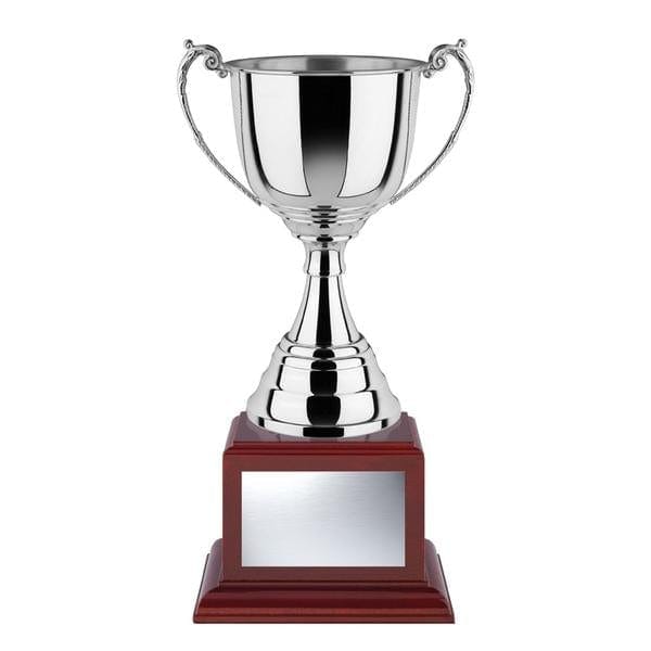 Cups - Nickel Plated Swatkins - Silver on Rosewood Base (A3436) - Quest Awards