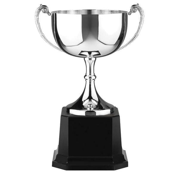 Cups - Nickel Plated -  Silver Cup on Black Base (A3433) - Quest Awards