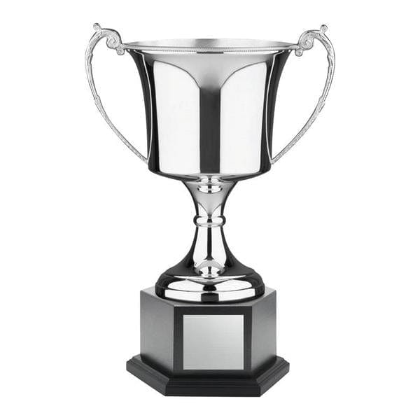 Cups - Nickel Plated -  Silver Cup on Deluxe Base-Modern (A2367) - Quest Awards