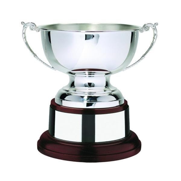 Cups - Silver Plated - The Challenge Bowl on Heavyweight Walnut Base (A2371) - Quest Awards