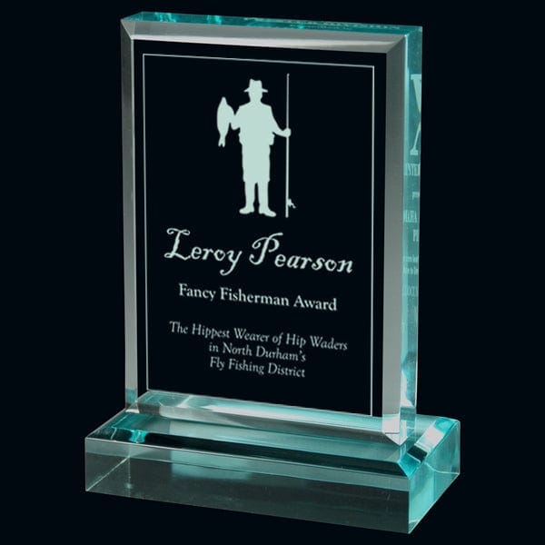 Fishing Award Acrylic Jade - Acclaim (A3807) Fishing Quest Awards - Award
