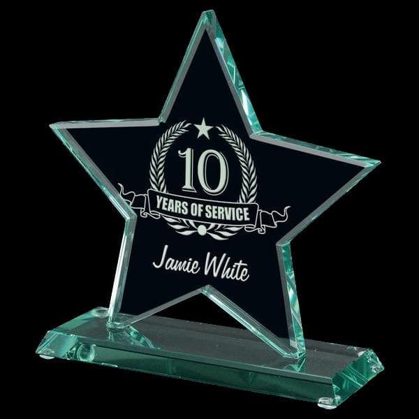 Football Award - Jade Star (A6154) Glass Jade Quest Awards - Award