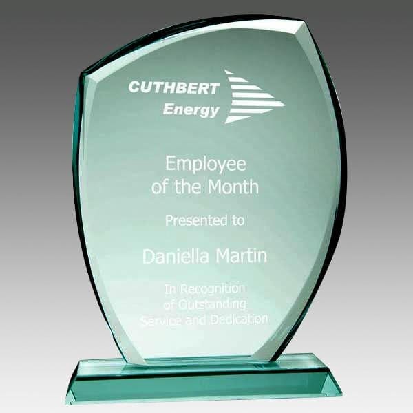 Glass Jade Award - Premium Prestige Series - Curved Award (A2547) - Quest Awards