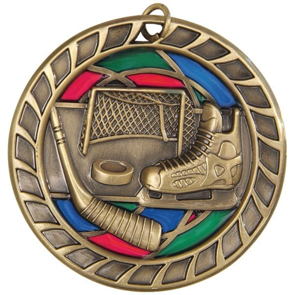Hockey Medallion - Stained Glass Medal 2 1/2