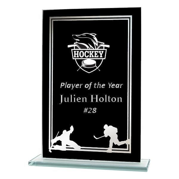 Hockey Plaque - Glass Hockey Award (A3554) - Quest Awards