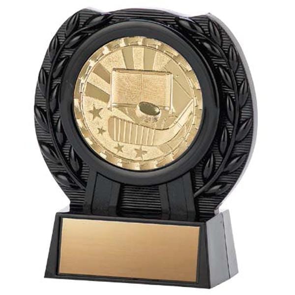 Hockey Trophy - Medal Stand - Net, Stick and Puck Gold Medal (A2684) - Quest Awards