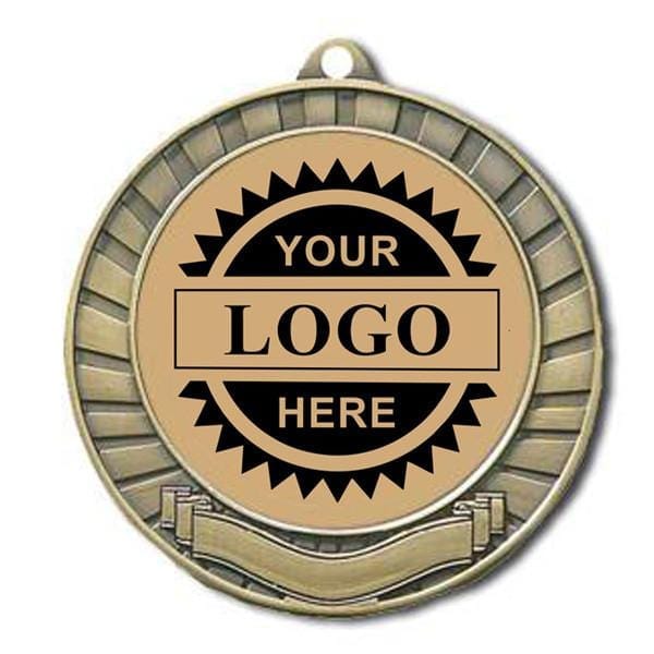 Logo Insert Medal - GOLD Banner - Black Engraving - 2 3/4