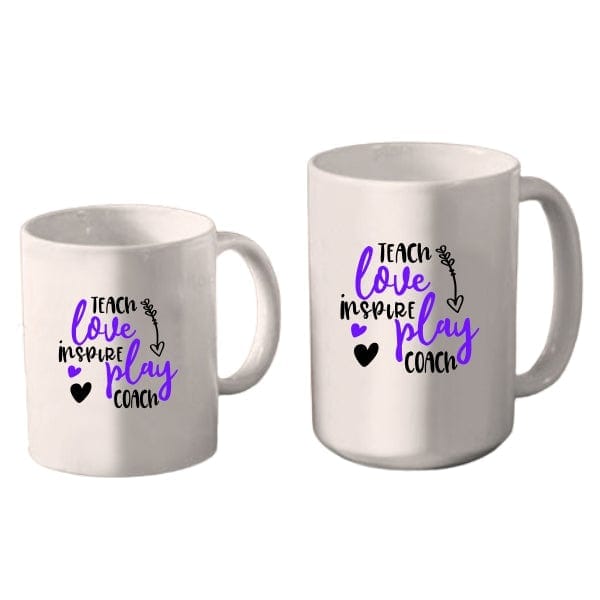 Mug Hockey Color - Teach Love Inspire Play Coach (A4015) Coffee Mug Quest Awards - Mug