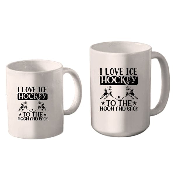 Mug Hockey - I love Ice Hockey to the Moon and Back (A3914) Coffee Mug Quest Awards - Mug