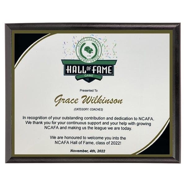 Plaque - Colour Sublimated Plaques 5 sizes - Full Color (A5103) Plaque Quest Awards - Plaque
