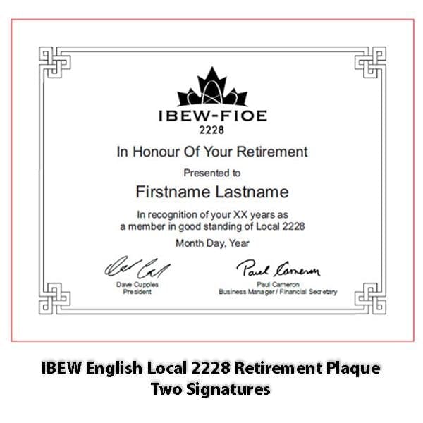 Plaque - IBEW Retirement Plaque - Black with Black Plate/Gold Engraving (A3520) - Quest Awards