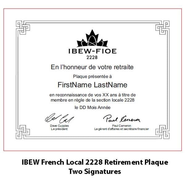 Plaque - IBEW Retirement Plaque - Black with Black Plate/Gold Engraving (A3520) - Quest Awards