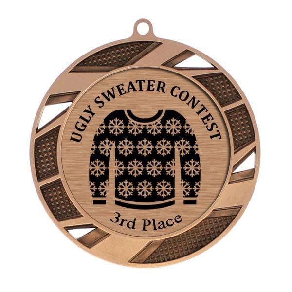 Ugly Sweater Medallion - 3rd Place - Bronze Solar Series Medal 2 3/4