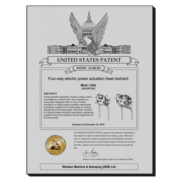 Patent Plaque - Certificate - Plaque Base